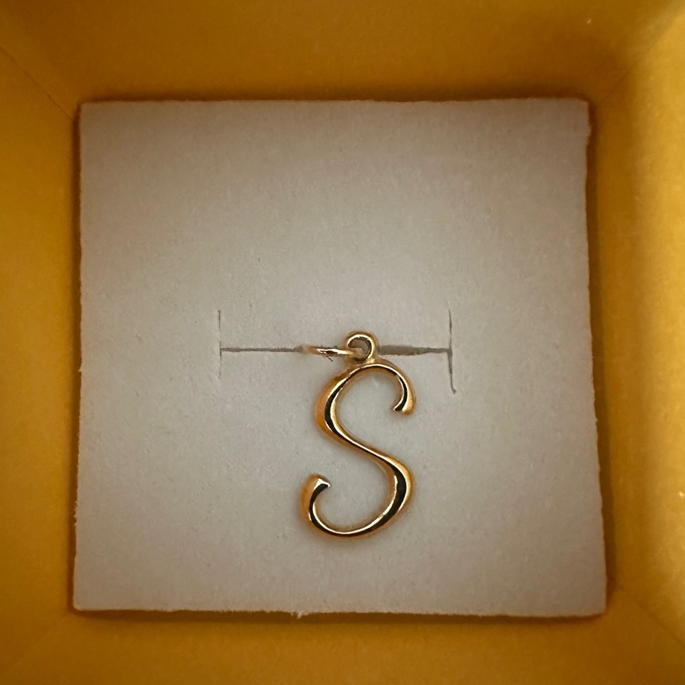 14k gold letter “S” charm. New with tag